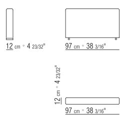 Groundpiece Armrest Cm. 97X12 | Cod. 011M70