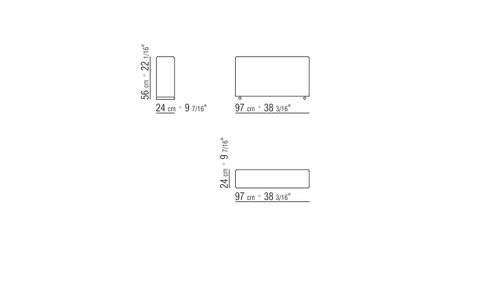 Groundpiece Armrest Cm. 97X24 | Cod. 011M71