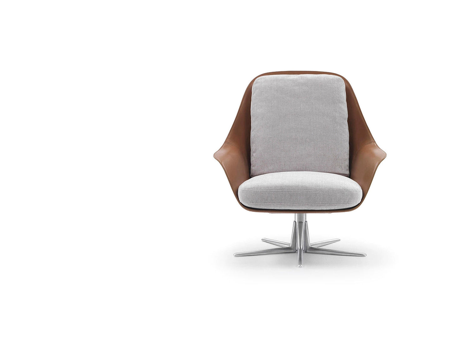Sveva Saddle 4-Spokes Swivel Armchair