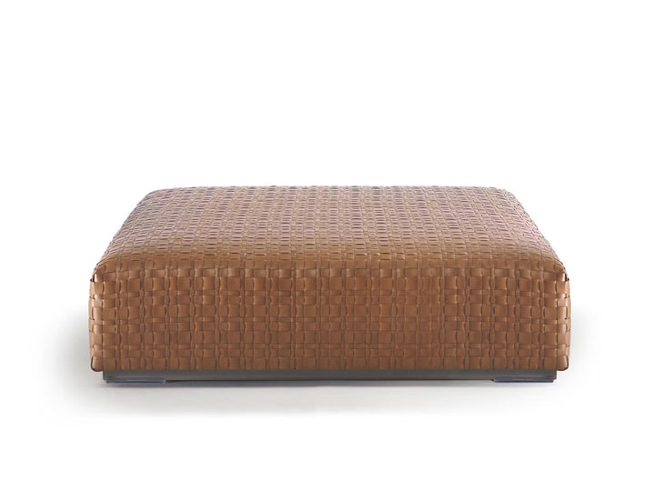 BANGKOK leather hide ottoman (width cm. 120 x 120)