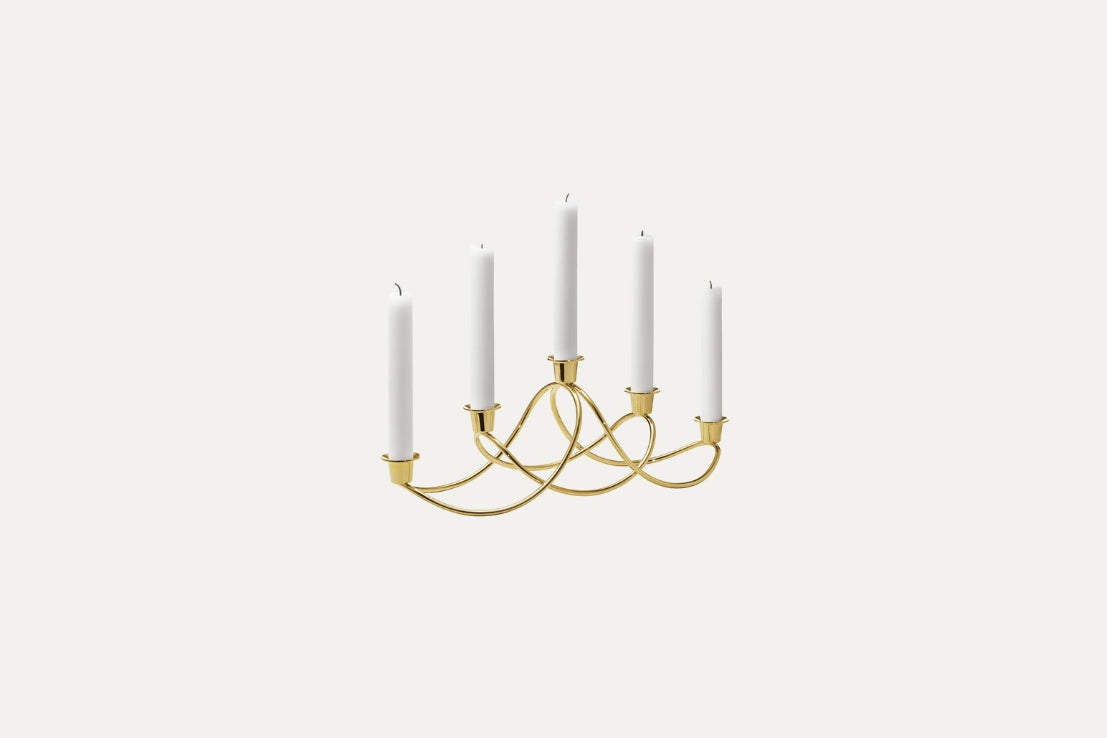 Harmony Candleholder, 18 Kt. Gold Plated Stainless Steel