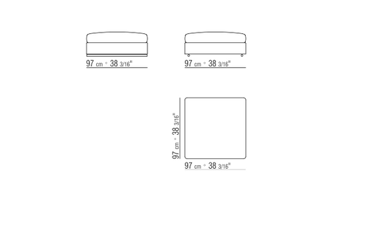 Groundpiece Ottoman Cm. 97X97 | Cod. 011M55 Or Premium Cod. 011Mb2